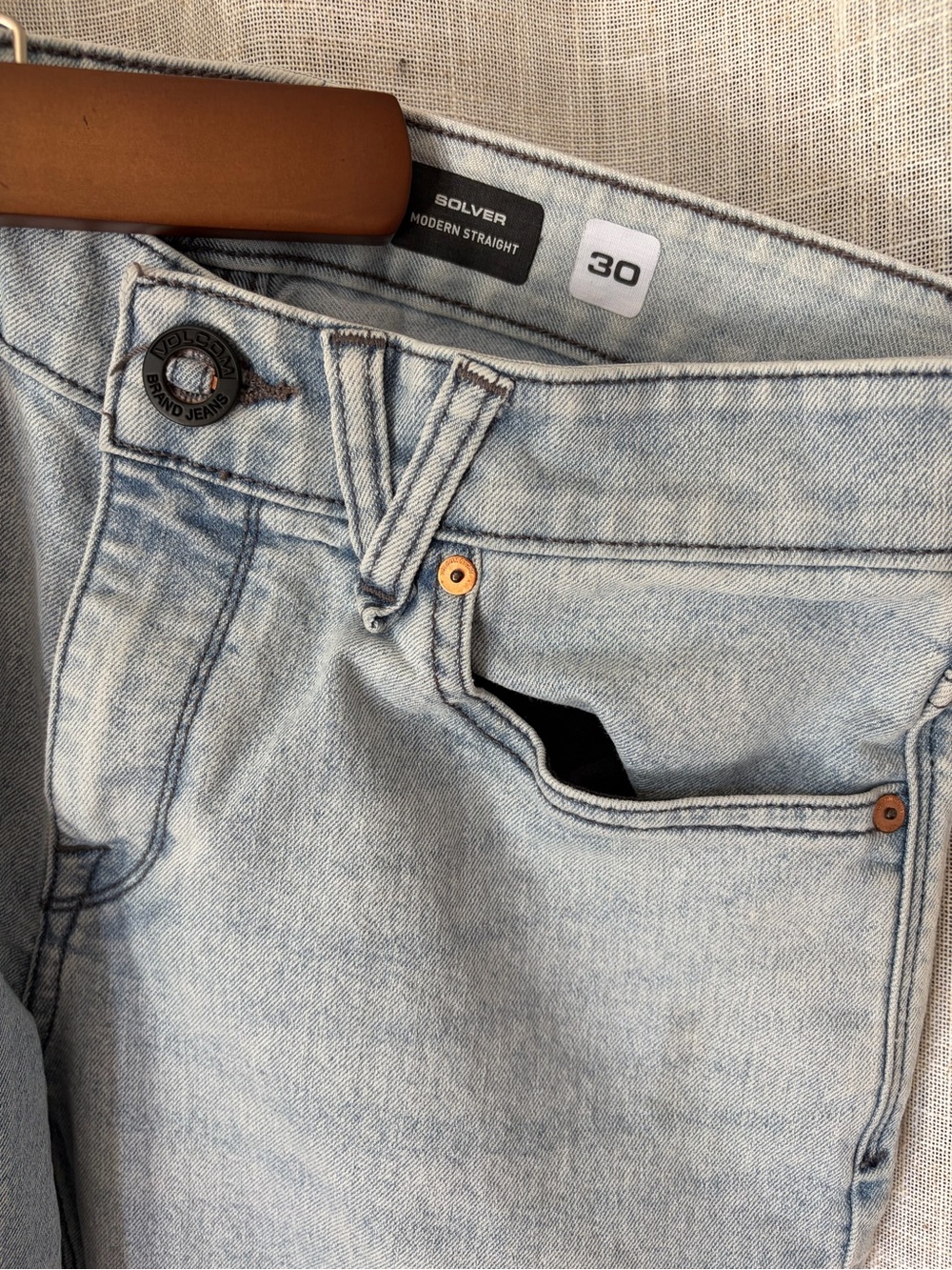 Volcom Solver Modern Straight Jeans - Light Blue